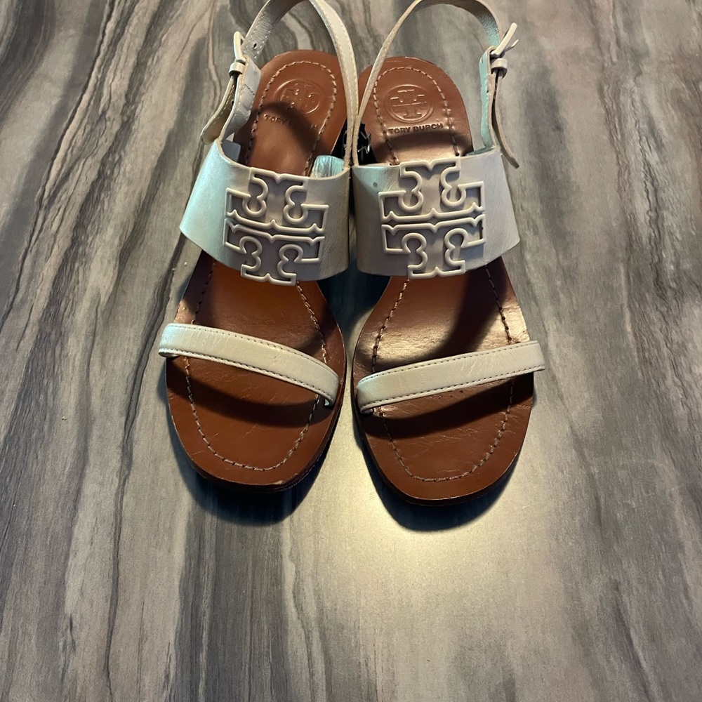 Tory Burch Brown and Cream Sandals